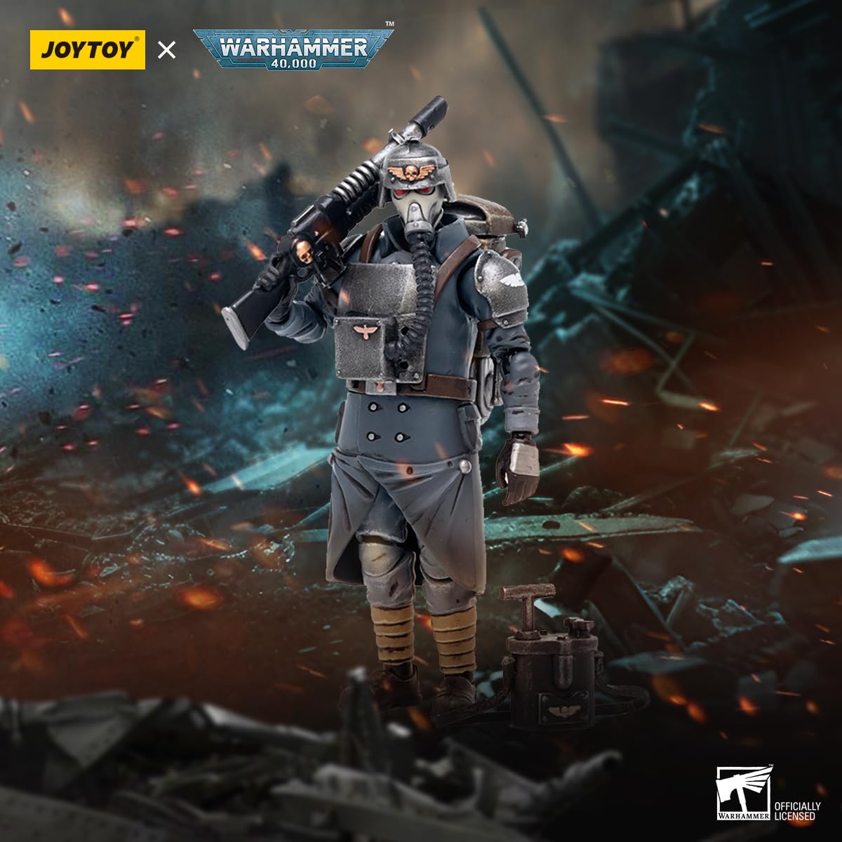 malt-inspiredISE JOYTOY 1/18 Action Figures - Warhammer 40 000 Astra Militarum Death Korps of Krieg Veteran Squad Guardsman Demolitions Specialist - 4 Classic Character Collectible Age 15 and Above