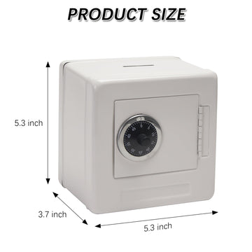 Kids' Mkid Safe Piggy Bank, Metal Safe With Key, Money Saving Box For Children, Boys Girls Best Giftoney Banks (White, Small)