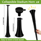 Outus Collapsible Stadium Horns - 24 Inch Plastic Vuvuzela Noisemakers, 4 Pack, Black - Perfect for Sporting Events & Parties