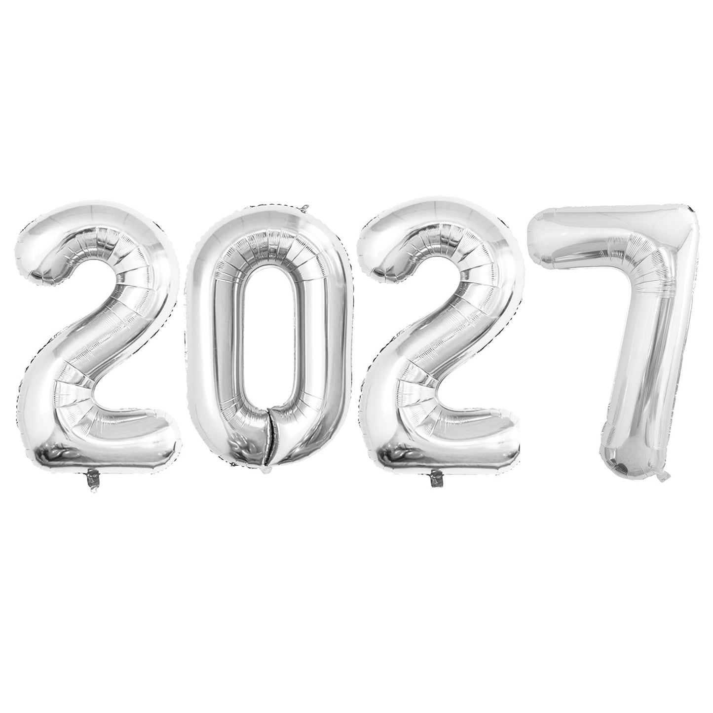GOER Silver 2027 Foil Number Balloons for 2027 New Year Eve Festival Party Supplies Graduation Decorations (42 Inch)