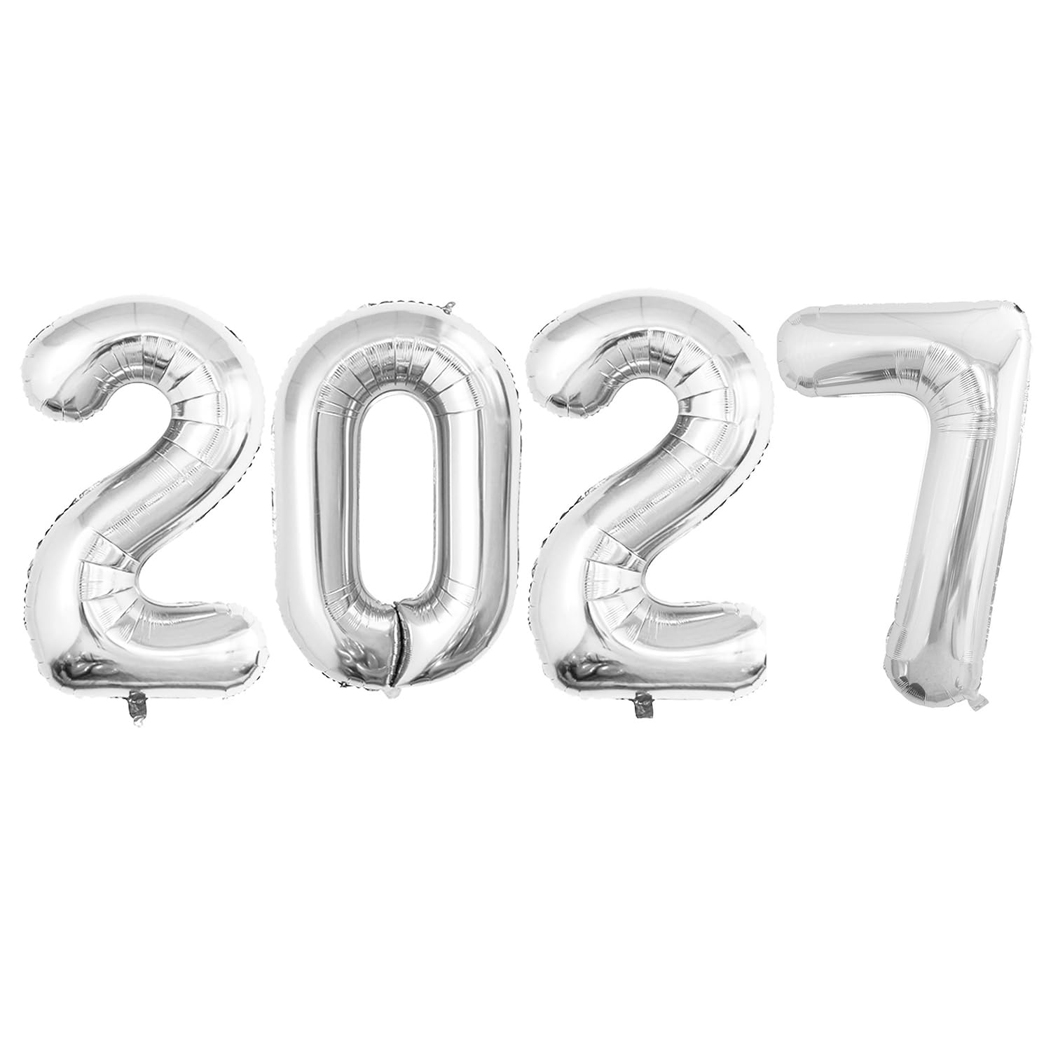 GOER Silver 2027 Foil Number Balloons for 2027 New Year Eve Festival Party Supplies Graduation Decorations (42 Inch)