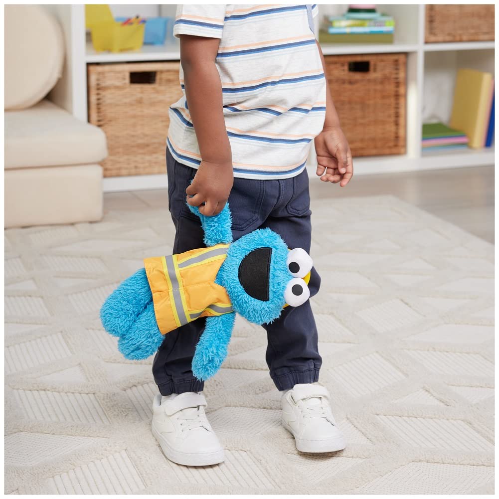 Gund Sesame Street Official Construction Worker Cookie Monster Muppet Plush, Premium Plush Toy For Ages 1 & Up, Blue/Orange, 13