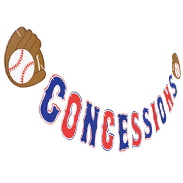Baseball Party Supplies Concessions Banner - Sports/Baseball Themed First Birthday Party Decorations Favors