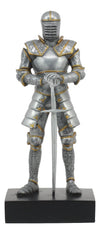 ITALIAN MEDIEVAL KNIGHT LONG SWORSMAN STATUE 9H FIGURINE ROYAL SUIT OF protective covering
