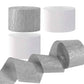 AIM & GGKK Wedding Crepe Paper Streamers(White and Silver) 1.8 Inch Widening 6 Rolls Party Streamer Festival Party Decorations,a