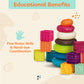 B. Toys- B. Baby –Baby Blocks & Stacking – 10 Numbered Blocks & 5 Colorful Rings – Building Play Set For Infants – Educational Toys – One Two Squeeze & Stacking Stones - 6 Months +