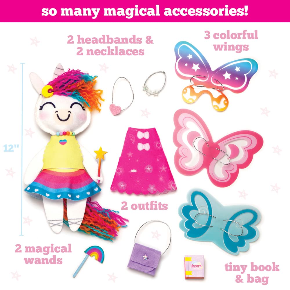 Craft-tastic -Make a Unicorn Friend Craft Kit - Learn to Make Easy-to-Sew Stuffie with Clothes & Accessories - Ages 4+