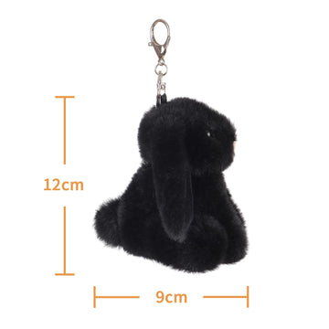 Apricot Lamb Cute Toys Plush Black Bunny Rabbit Stuffed Animal Soft Keychain For Kids Bag, Purse, Backpack, Handbag (Black Bunny