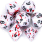 Vampire Dice FLASHOWL Blood Dice D&D Dice Set with Irregular Spray Red Dots Blood Splatter Polyhedral Role Playing Gaming Dice D