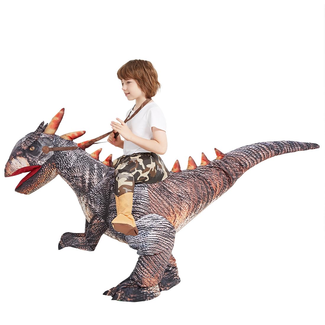 Goosh Inflatable Dinosaur Costume Riding Stegosaurus For Kids Halloween Costumes Boys Girls 36In Funny Blow Up Costume For Halloween Party Cosplay(2-3 Yrs)