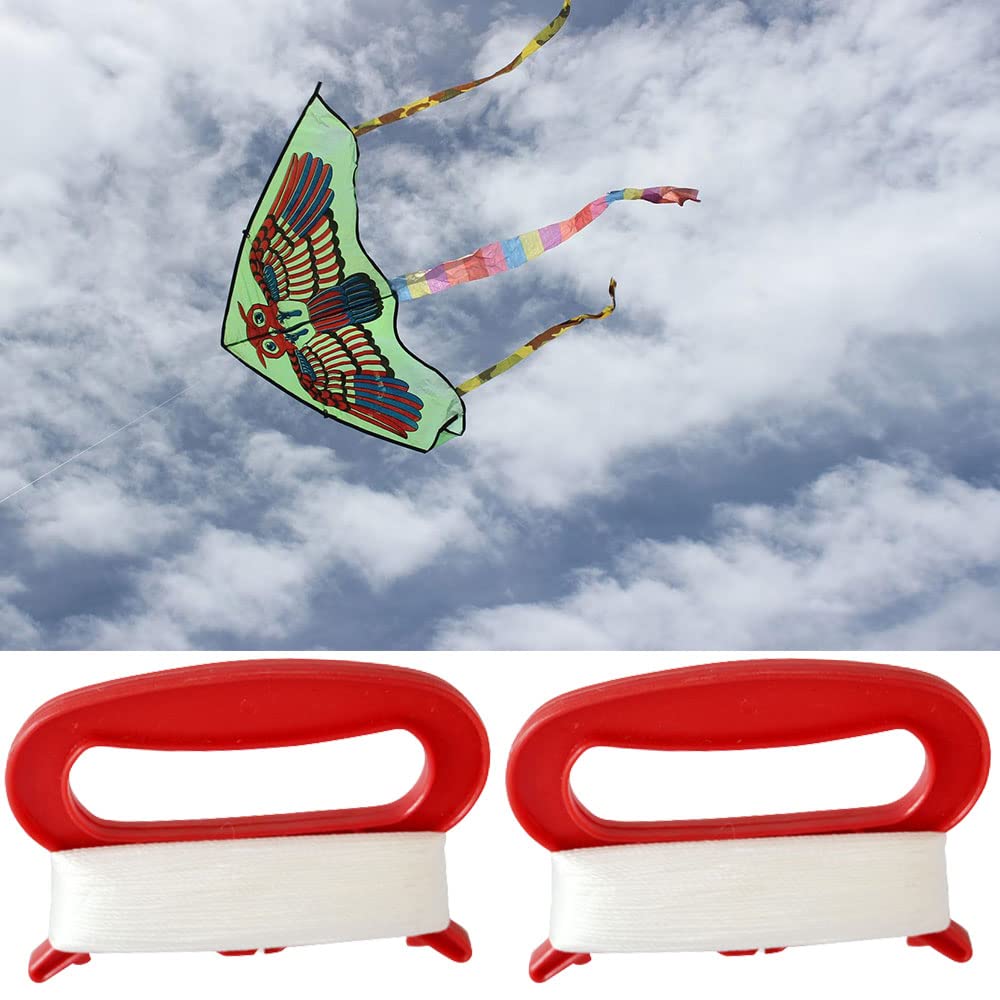 10 Pack Kite String Handle With 98Ft Line Red Mini Kite Spool Kite Flying Accessories Kite String Spool For Kids And Adults(L, W