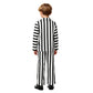 ERCAUX Black and White Striped Suit - Halloween Horror Costume  Scary Cosplay Outfit  Scary Movie Character Dress-Up (140)