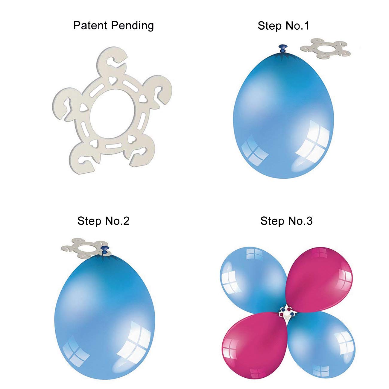 Balloon Clips(120 Pcs), Tinabless Balloon Connectors For Decor Balloon Arch, Balloon Column Stand And Balloon Flowers
