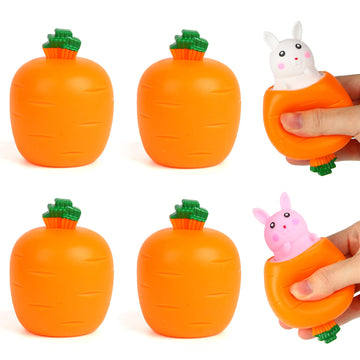 Suloli Squishy Easter Bunny Stress Bubbles Squeeze Toys, 4 Pack Stress Relief Toys To Relax - Easter Party Favor Gifts For Child