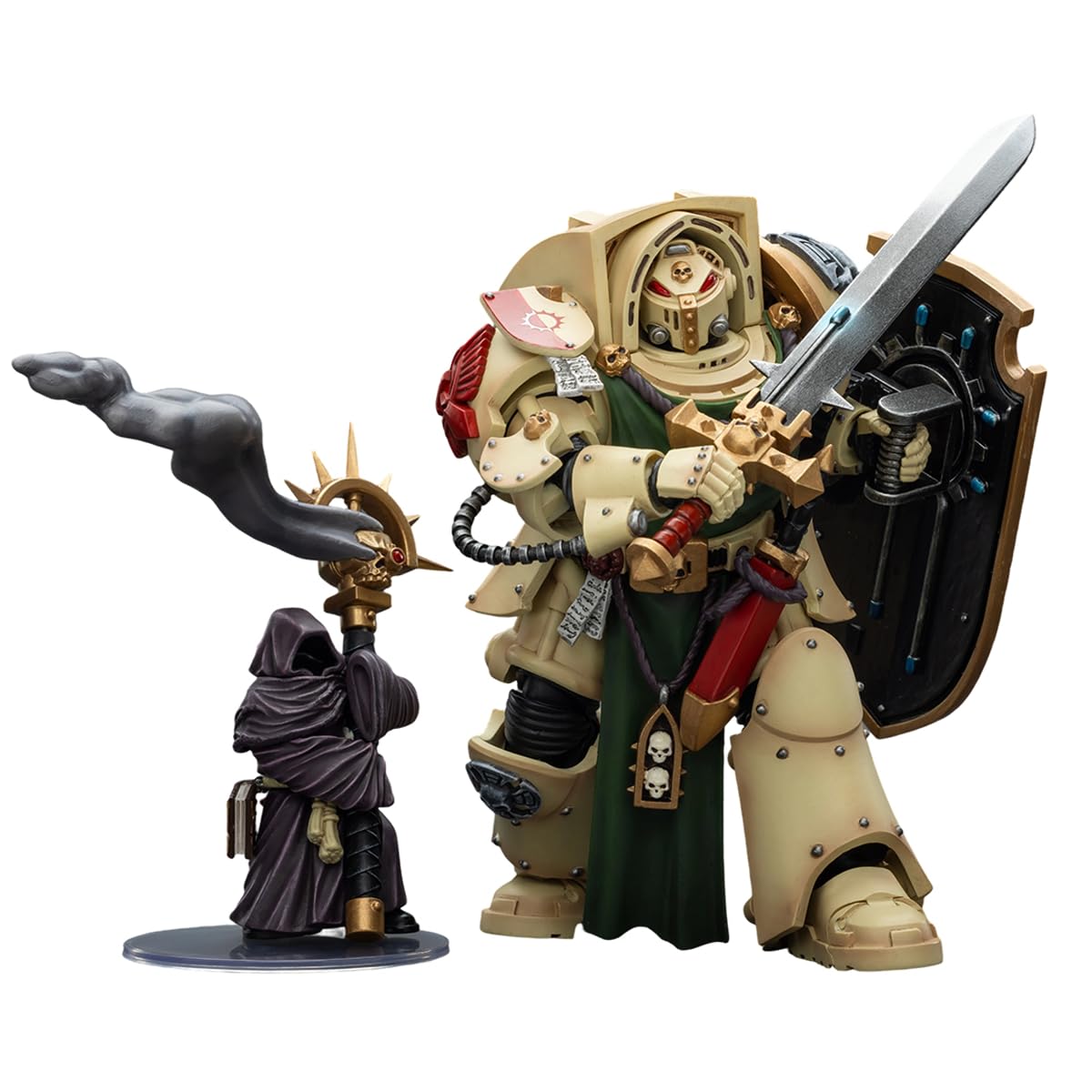 JOYTOY Warhammer 40 000 1/18 Action Figure Dark Angels Deathwing Knight 2 with Power decorative replica blade  Storm Shield and Watcher in The Dark Collection Models Birthday Gifts 15Age+