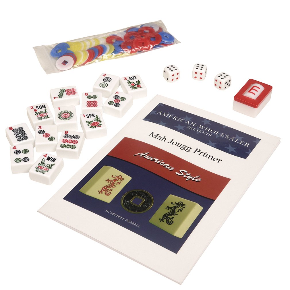 Metro Mah Jongg American Mah Jongg Set - 166 Premium White Tiles, Blue Canvas Bag, 21.5 Inches, Model AW-BLUEMETCANVAS