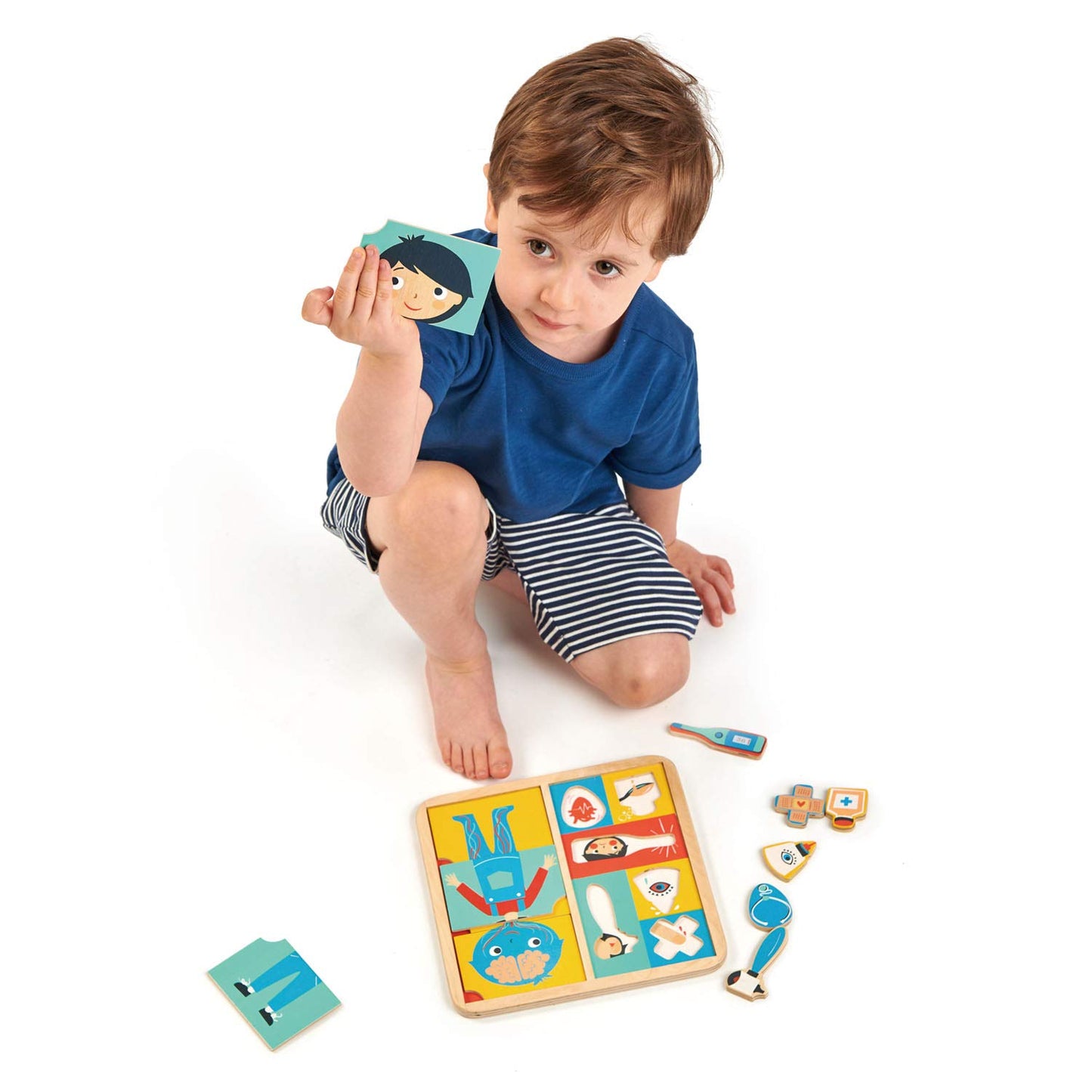 Tender Leaf Toys - Ouch Puzzle - Educational Body Parts Learning Double-Sided Puzzle With Storage Tray - Promotes Imaginary And Creative Roleplay, Helps To Create Health Awareness For Children 3+