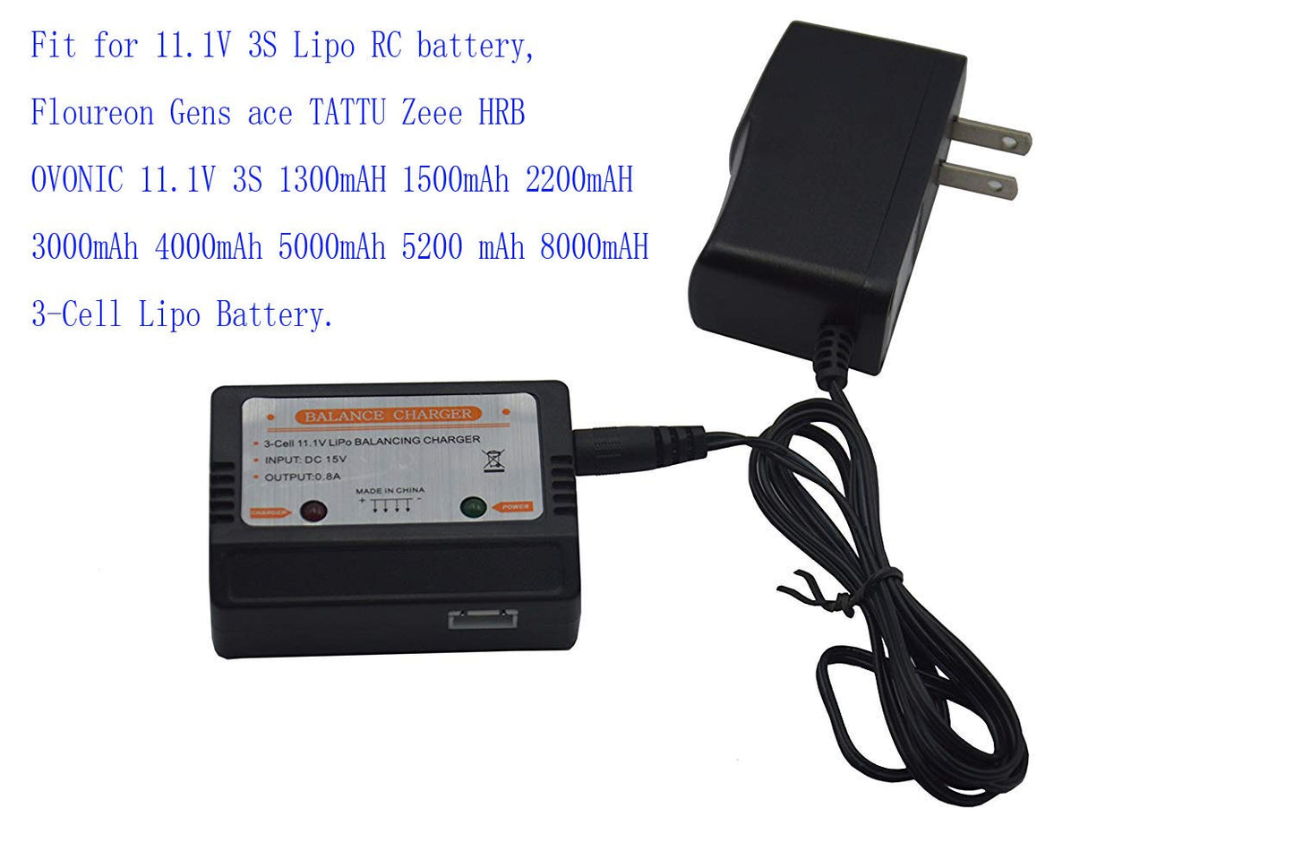 Blomiky 15V Wall Charger With 11.1V 3S Xh-4P Plug And Charger Box Suitable For 11.1V 3S Li-Ion Or Lipo Battery /15V Charger