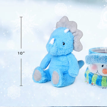 Vanlinny Blue Dinosaur Stuffed Animals, 9' Dinosaur Gifts For Kids, Soft Stuffed Dinosaur Toys, Cute Triceratops Figure, Birthday Xmas Gifts For Boys And Girls 3 4 5 6 7 8