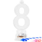 Unique Number 8 Flashing Holder & Candles, 3, Multicolor