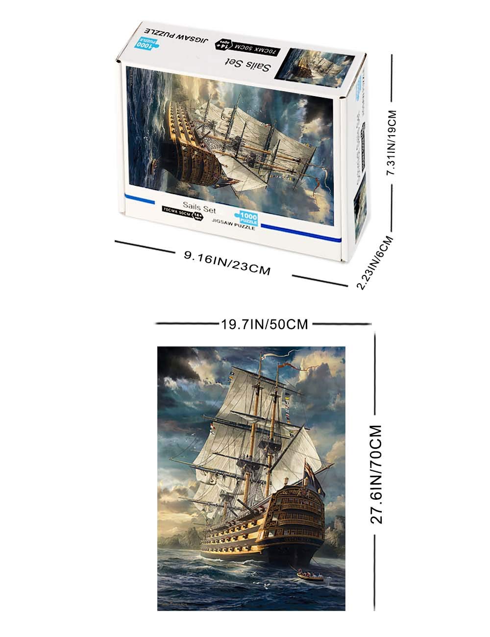 Dxles 1000 Piece Jigsaw Puzzle - The Great Voyage, Educational Toy for Adults & Kids, Durable Paperboard, Model W002