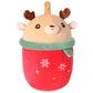 MMguai 14 inch Cute Christmas Deer with Green Scarf,Boba Bubble Tea Plush Soft Pillow Plushies,Large Deer Milk Tea Stuffed Anima