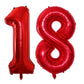 Goer Number 18 Balloons For 18Th Birthday Sweet 18 Party Decorations,42 Inch Jumbo Foil Helium 81 Balloons For 81St Birthday Party Decoration (Red)