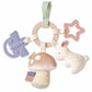 Itzy Ritzy Teething Activity Toy - Bitzy Busy Ring, Cotton Bunny Teether with Ribbons, Crinkle Sound & Jingle Bell, Model RNG8497