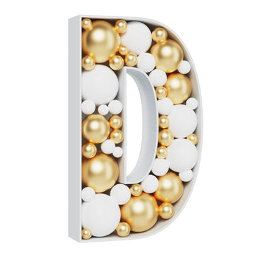 3Ft Large Marquee Letters Mosaic Balloon Frame Pre-Cut Foam Board Marquee Light Up Letters D For Birthday Party Decorations,Wedd