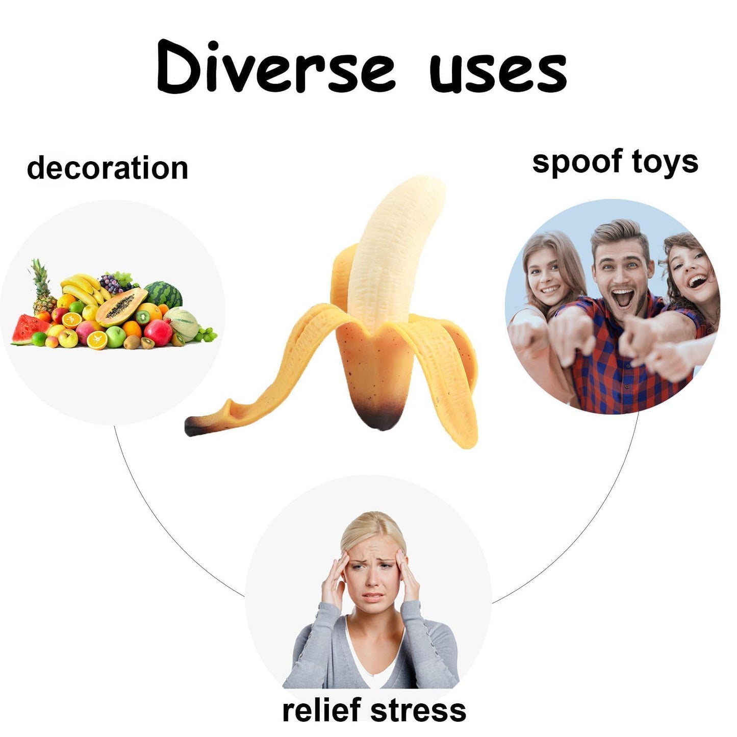 3 Pcs Squishy Banana Toys Simulated Peeling Banana Decompression Toy Stress Relief Simulation Bananas Party Favors For Adults Ap