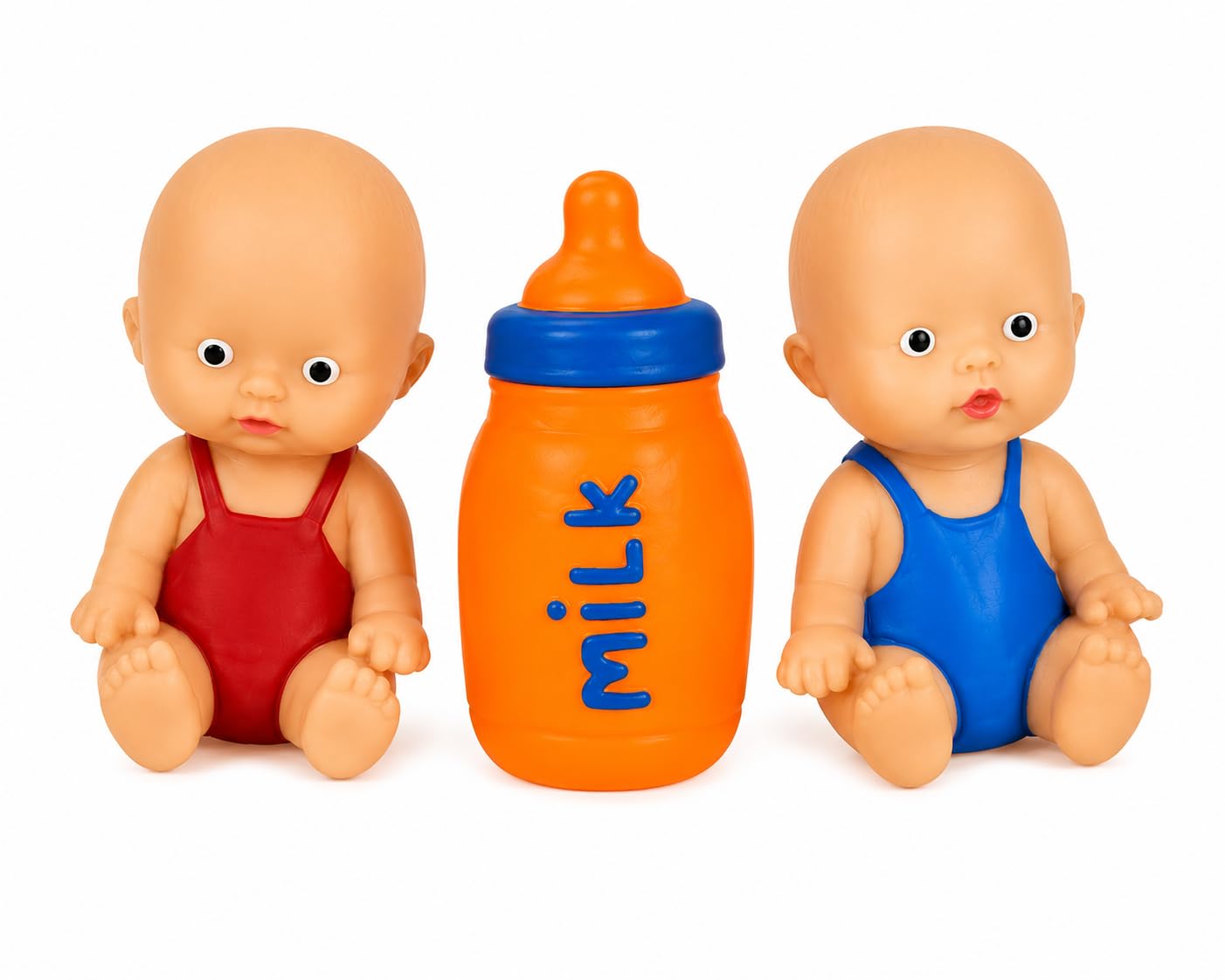 Yuiop  Squeeze Baby Set Of 3 Bath Toys | Soft Squishy Baby Dolls & Bottle | Bpa Free NonToxic | Chu Chu Fun For Kids | Age 3 M