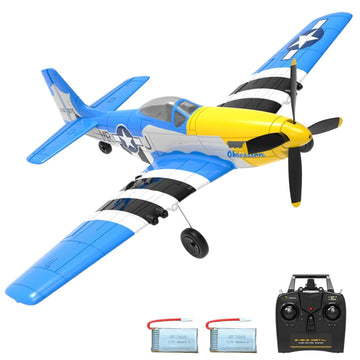 Volantexrc Rc Plane 4 Channel P51D Mustang Remote Control Airplane Fighter Rtf With 6-Axis Gyro, 3 Modes Easy To Fly, 2.4Ghz Rad