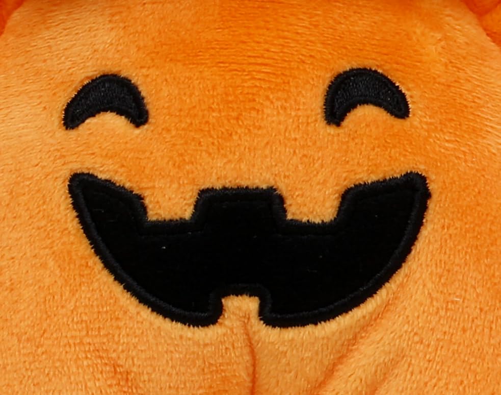 Halloween 9 Inch Plush Rattle With Embroidered Jack-O-Lantern For Baby, (Orange Pumpkin, Bear)