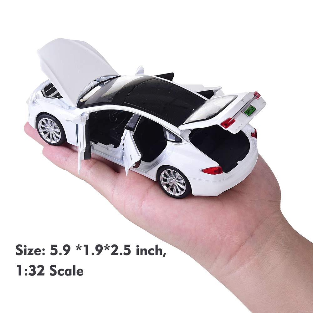 MiniToy Toy Car Model S Alloy Model Cars Pull Back Vehicles 1/32 Scale Car Toys for Toddlers Kids(White)