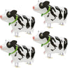 4D Cartoon Cow Balloon Walking Livestock Farm Animals Decoration Cute Air Walker Western Cowboy Supplies, 4 Pcs Walk Cow Balloon
