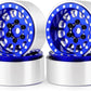 Morlordy 4Pcs 1.0 Plus Beadlock Wheel Rims For 1/24 Rc Crawlers Axial Scx24 Gladiator Deadbolt Bronco C10 Jlu Upgrade Parts (Blu