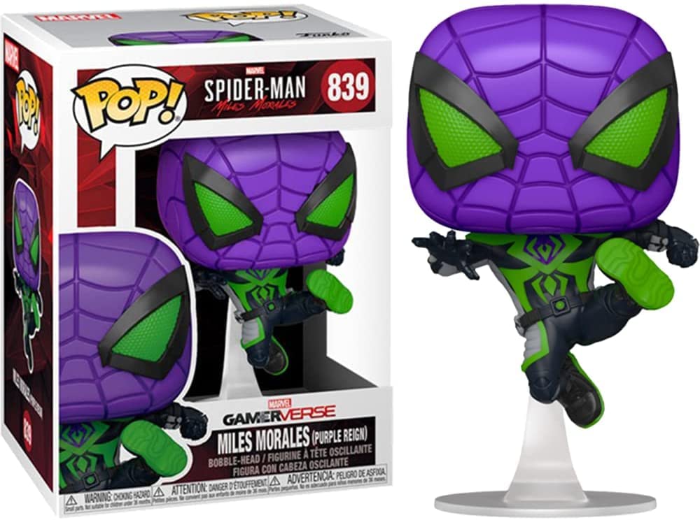 Pop Funko Games: Marvel’S Spider-Man: Miles Morales - Miles Purple Rain Suit (Bundled With Ecotek Box Protector Case)