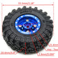 Hobbysoul 1/24 Tires Mounted On Heavy Adjustable Offset 1.0 Beadlock Wheels Blue, 7Mm Hex Rims 1.0 Beadlock Wheels And Tires For
