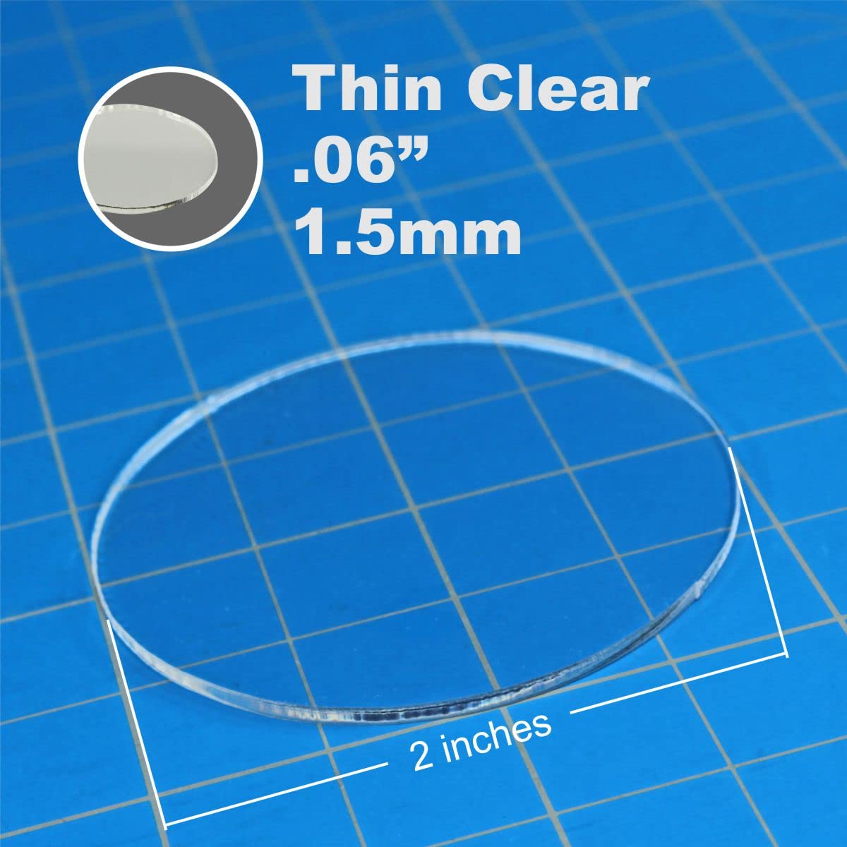 Litko Clear Miniature Bases, Circular 2 Inch, 1.5Mm Clear (10)