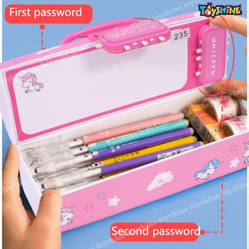 Toyshine Plastic Pencil Box With Code Lock Pen Case Large Capacity Multi-Layer Multi-Function Storage Bag Secret Compartment Pen