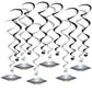 Beistle 24-Piece Flying Saucer Whirls Hanging Spirals, Extraterrestrial Spaceship Design, Space Alien Party Decorations for Birt