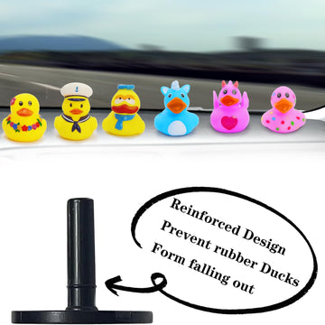 Duck Plug - 12Pcs Plastic Duck Holder Car, Rubber Duck Plug Ducks Display Fixed Mount Duck Holder, Self-Adhesive Duck Holder For