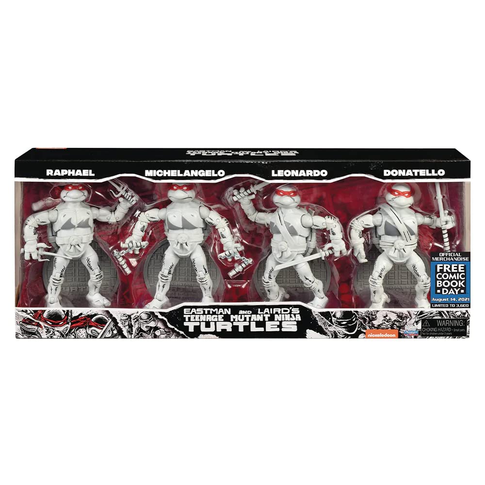 FCBD 2021 TMNT Ninja advanced Series PX Black & White 4-Pack Action Figure Set