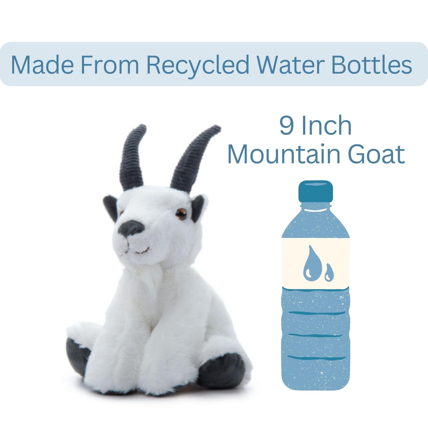 The Petting Zoo Mountain Goat Stuffed Animal Plushie, Gifts For Kids, Wild Onez Wildlife Animals, Goat Plush Toy 9 Inches