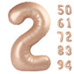 Light Brown 2 Balloon, Tan Number Balloons 40 Inch, Beige 2Nd Balloon Number Birthday Decorations, Sandy Brown Second Two Birthd