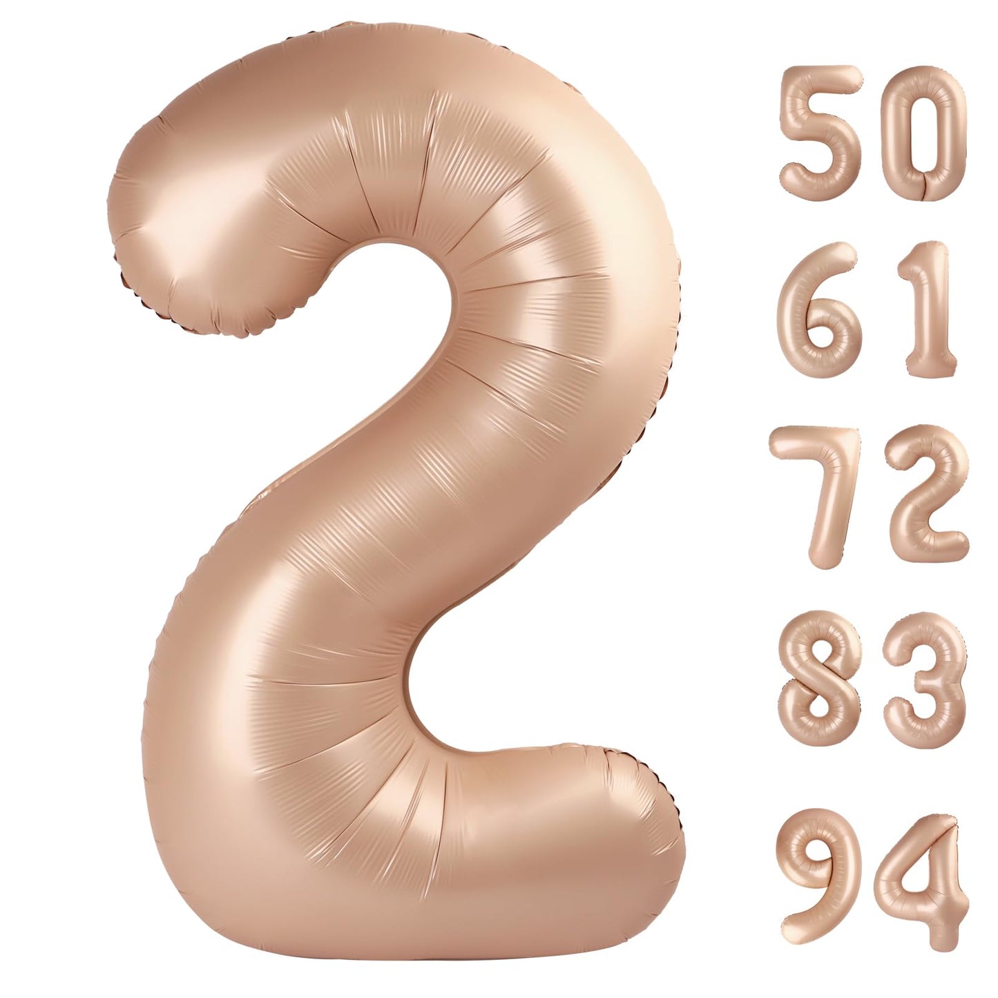 Light Brown 2 Balloon, Tan Number Balloons 40 Inch, Beige 2Nd Balloon Number Birthday Decorations, Sandy Brown Second Two Birthd