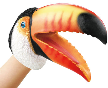Gemini&Genius Toucan Hand Puppet For Kids Swimming Pool Beach Bathing Toys Soft Rubber Realistic Birds Puppets Action Figure Wil