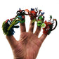 Christoy Monster Finger Puppet 5 Pieces Cartoon Silicone Scary Monster Toys 1.3 Inch Per Finger Puppet For Kids Boys And Grils
