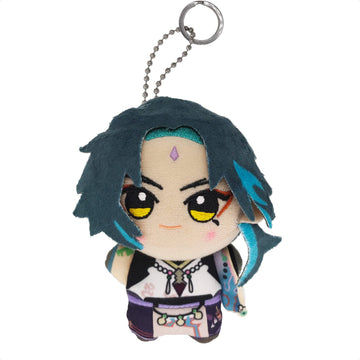Kooliya Small Size Genshin Impact Figure Plush Doll - Xiao (4 Inch), Keychain Anime Figure Soft Stuffed Gift For Game Fans (Xiao