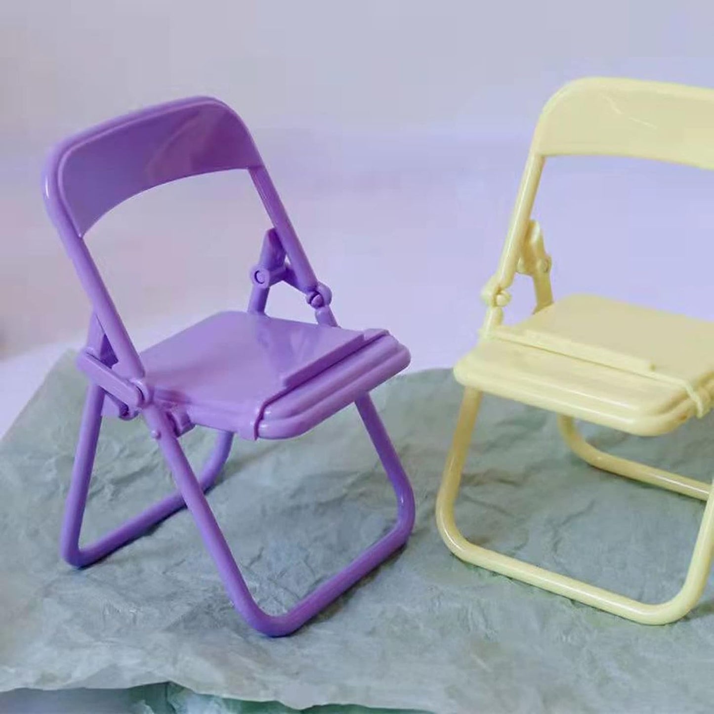 5Pcs Colourful Simulation Mini Folding Back Small Chair Model,Miniature Scene Accessories,Miniature Plastic Furniture Accessorie